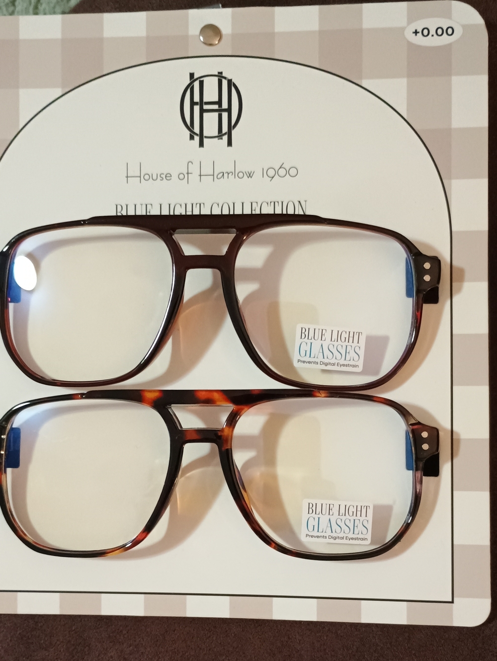 NWT House of Harlow 1960 Blue Light Glasses 2-Pack Aviator Style